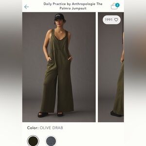 Daily Practice by Anthropologie Palmra Jumpsuit Olive